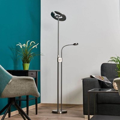 Linna LED uplighter with dimmer and reading lamp