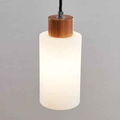 Lindby Nicus wooden pendant light, single bulbs