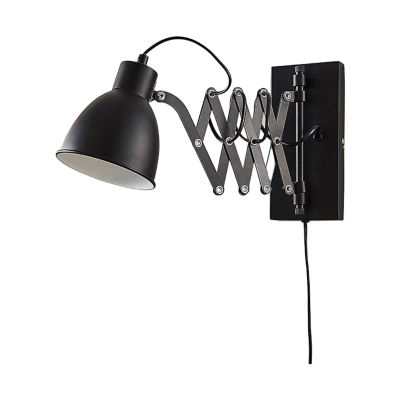 Black wall lamp Merle with scissors