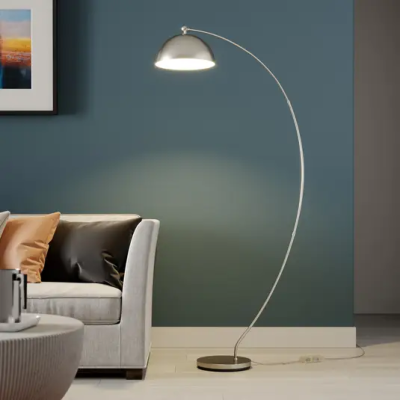 Lindby Zara LED arc lamp with foot regulator