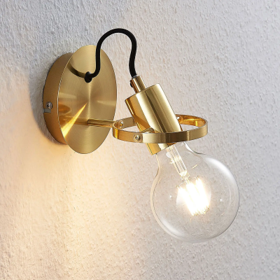 Lindby Mirtel wall lamp in matte brass