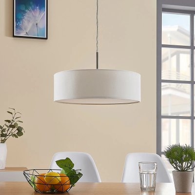 Lampa wisząca Sebatin, 40 cm, kremowa