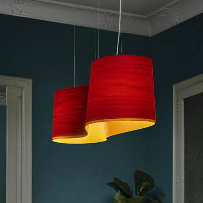 LZF New Wave lampa wisząca, czerwono-żółta