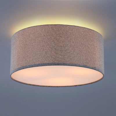 Silver gray fabric ceiling lamp Pitta linen look