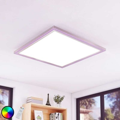 Lynn LED ceiling light, CCT+RGB, square, 75x75 cm