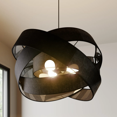 Lindby Simaria fabric pendant lamp, black