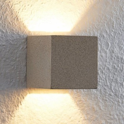 Lindby Quaso LED wall light, concrete beige granite