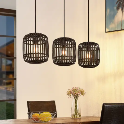 Lindby Canyana hanging lamp, three lights, black